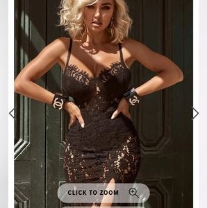 NWT Dropping Hints Lace Dress BLK SZ 2X